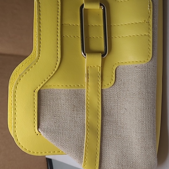 Elizabeth Arden Clutch Bag Wallet Makeup Cosmetic Bag Yellow And Beige - Picture 2 of 4